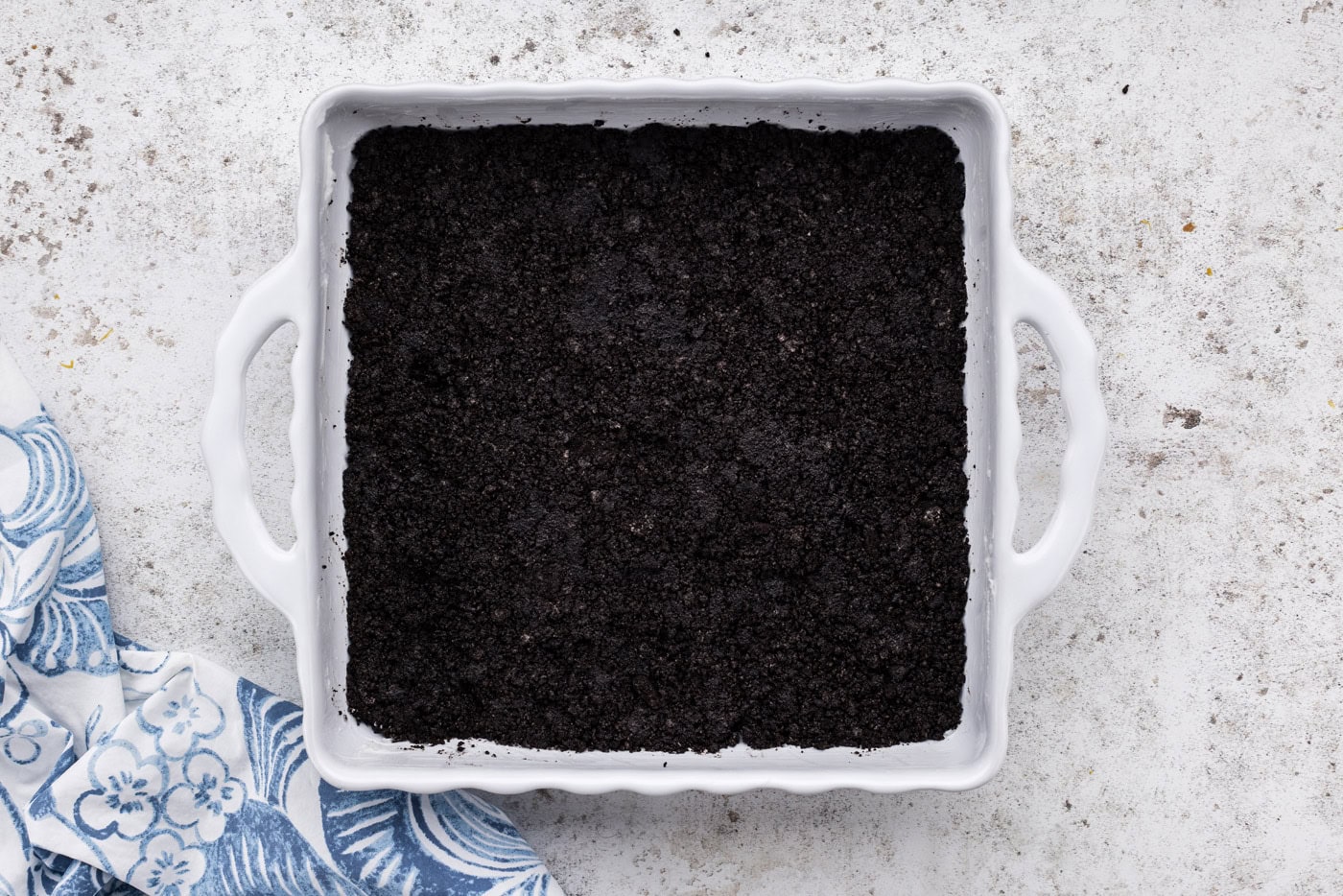 oreo crust on pan
