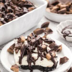 Peanut Butter Oreo No Bake Cheesecake on plate