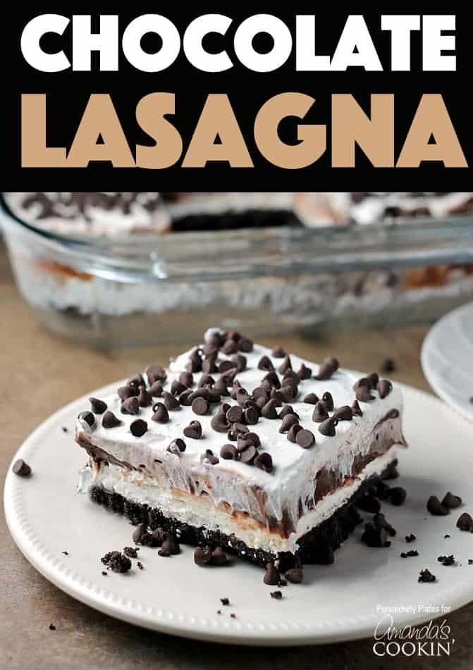 Chocolate Lasagna: layered chocolate and cream cheese dessert
