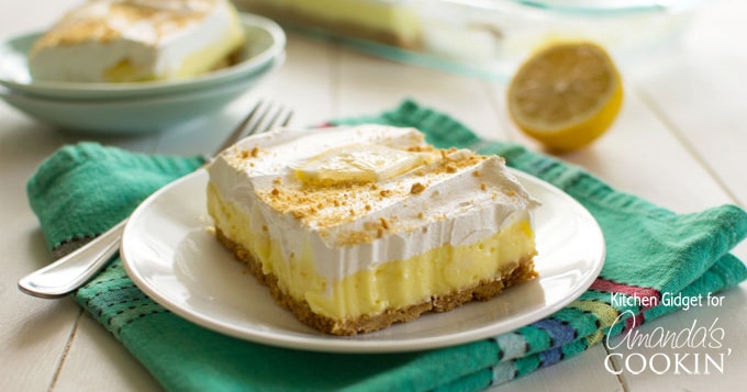 Lemon Cheesecake Pudding Dessert: layered lemon dessert