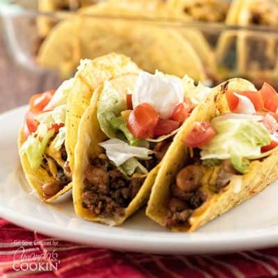 BEEF AND BEAN OVEN TACOS