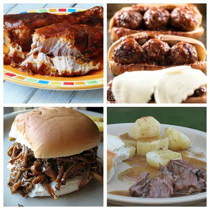 Photos of slow cooker recipes.