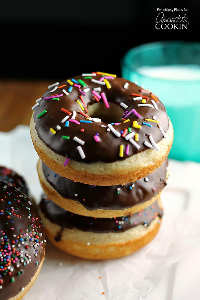Stacked baked donuts
