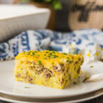slice of Turkey Hash Brown Breakfast Casserole