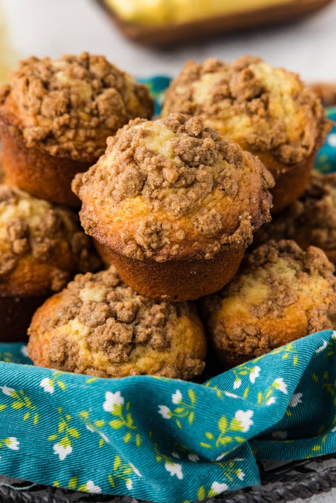Basket of Cinnamon Streusel Muffins