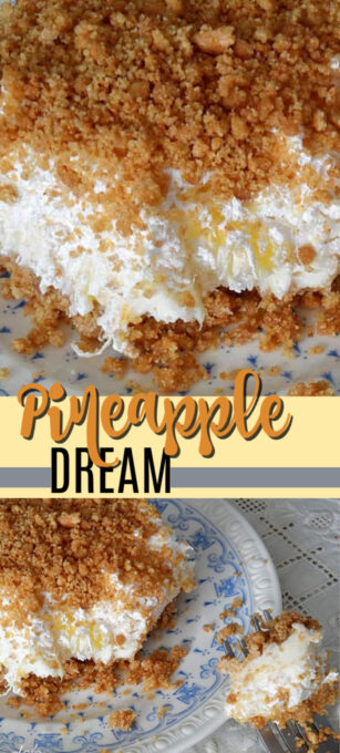 Pineapple Dream Dessert: pineapple, whipped cream, cream cheese