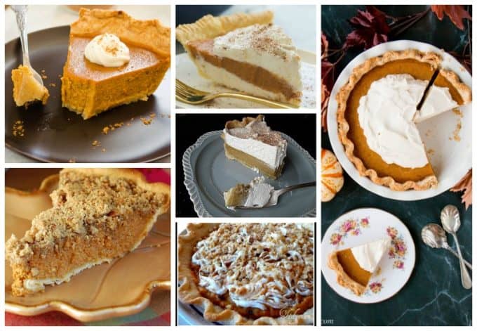 Several different pictures of pies.