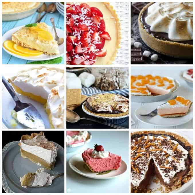 An assortment of photos of pies.