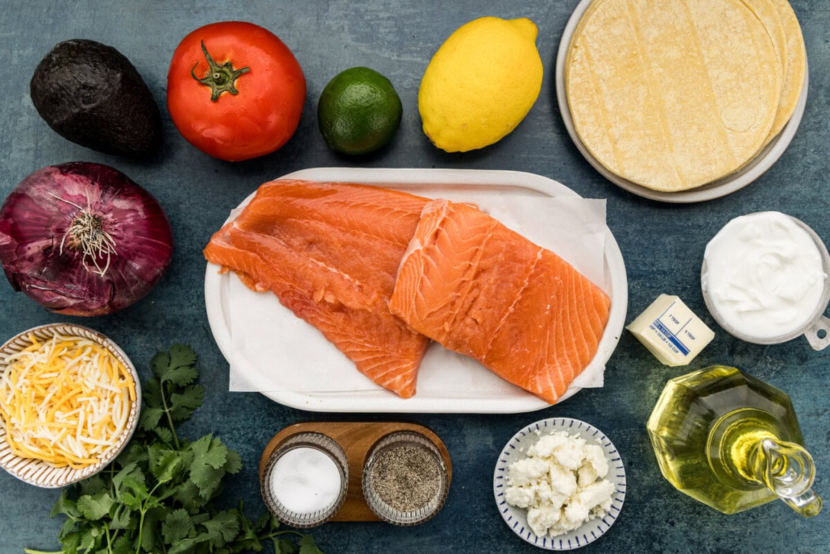 ingredients for Salmon Tacos