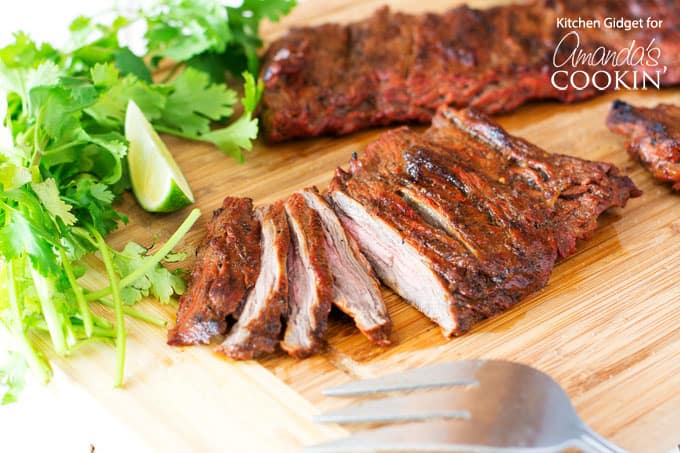 sliced meat on cutting board