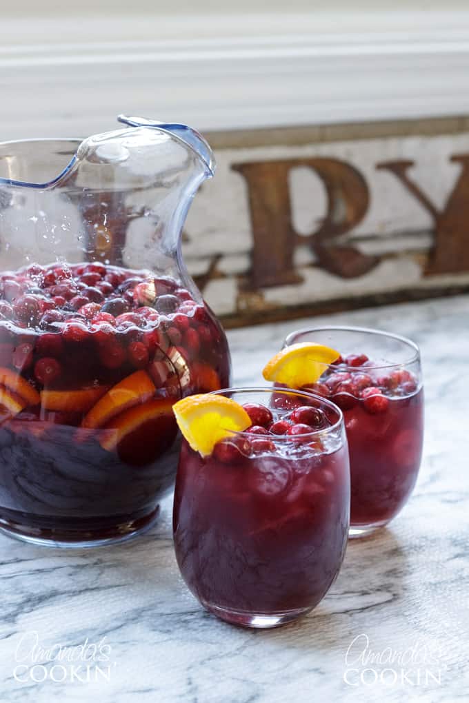 Cranberry Sangria perfect for the holidays Amanda's Cookin'