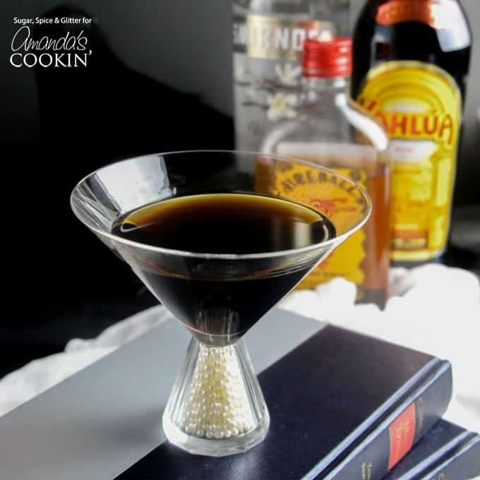 A photo of a raven coffee cocktail.