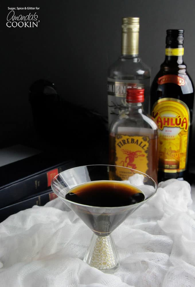 A photo of a raven coffee cocktail.