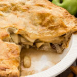 Homemade Apple Pie with slices removed
