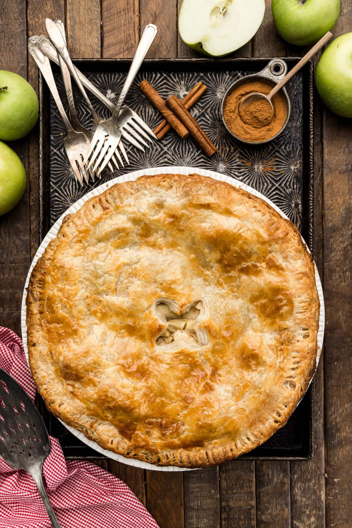 overhead of Homemade Apple Pie