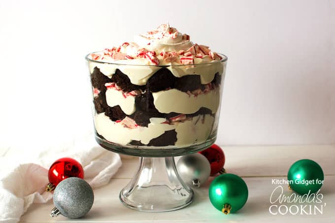 A photo of a chocolate peppermint trifle.