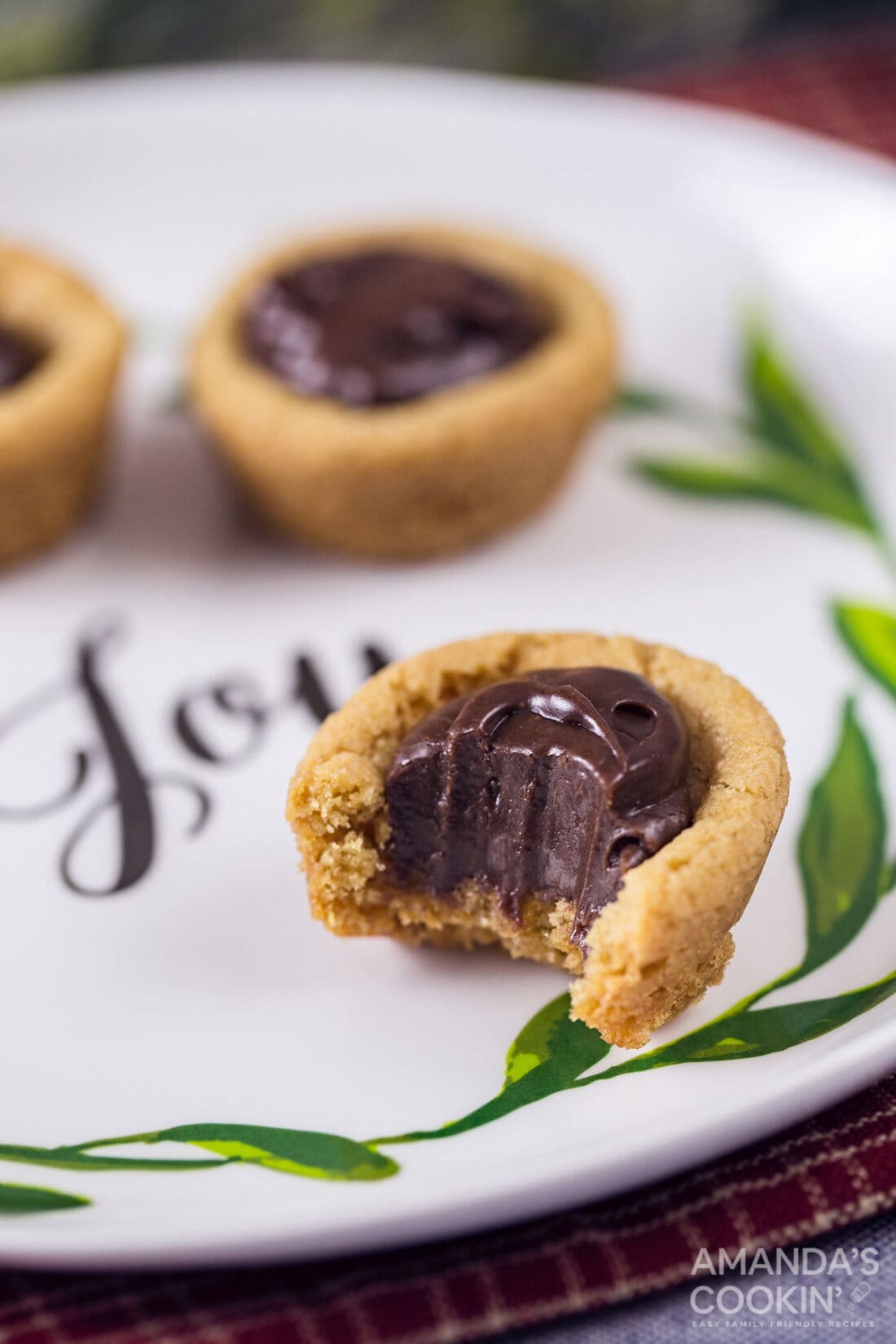 bite out of a peanut butter fudge cookie