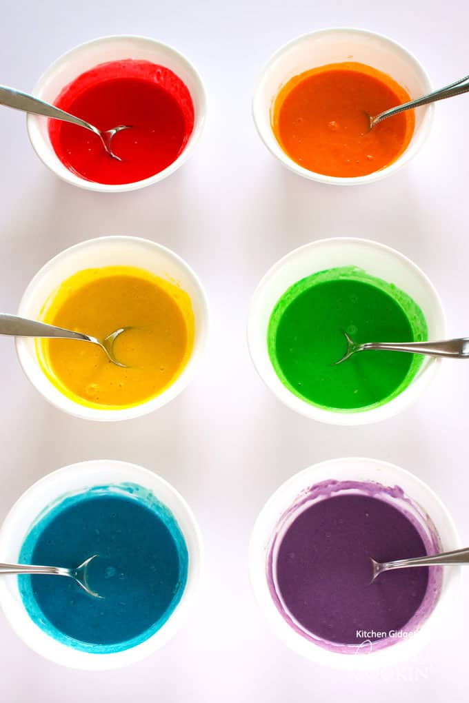 Colorful pancake mixes