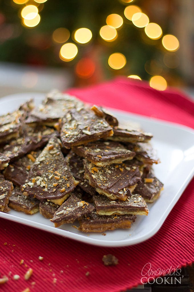 Saltine Toffee easy toffee candy recipe from crackers