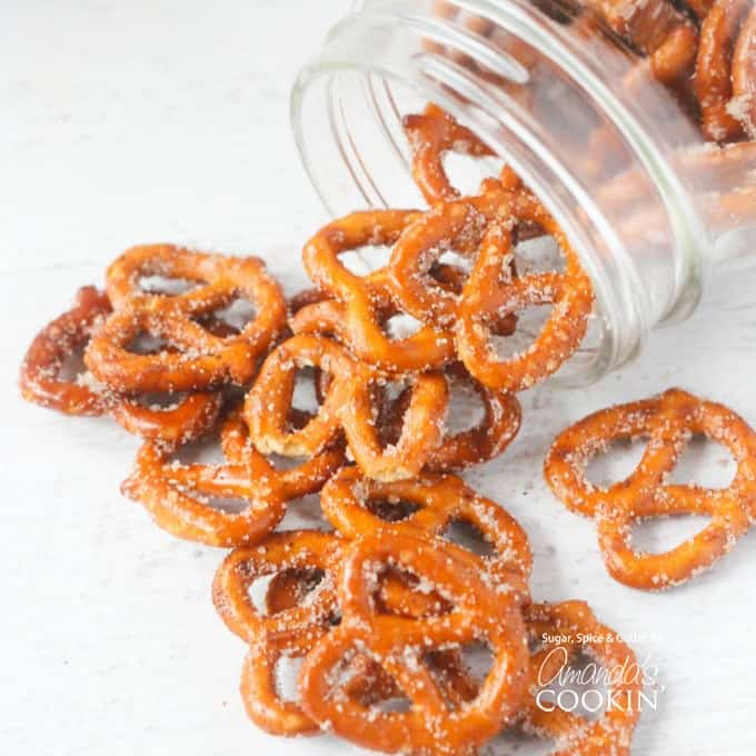 Make these sweet and salty pretzels in a jar as an easy edible gift.