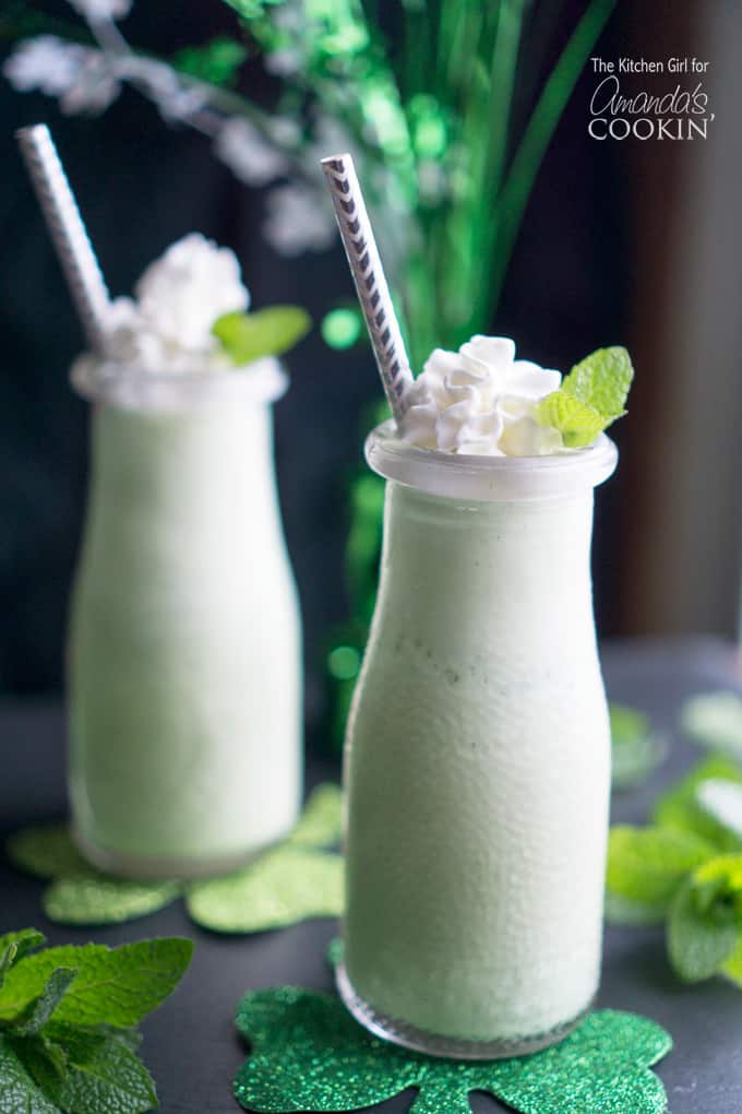 Homemade naturally green shamrock shakes