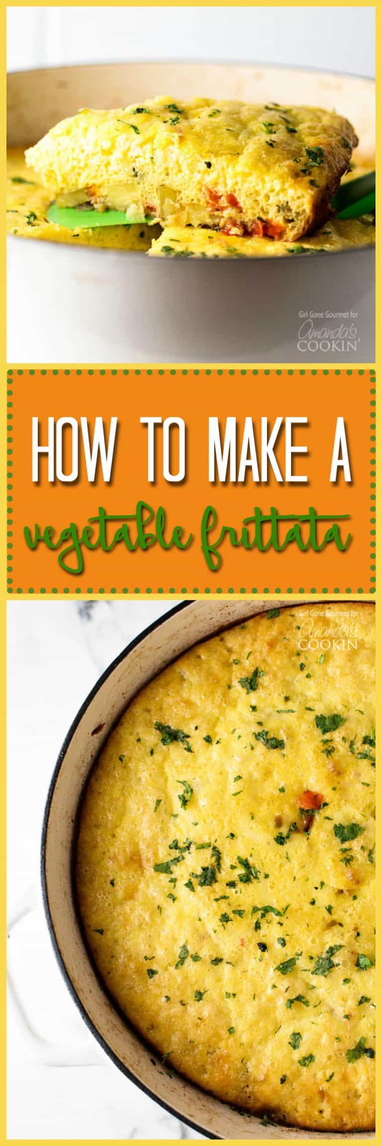 Vegetable Frittata: a delicious brunch recipe loaded with veggies & cheese