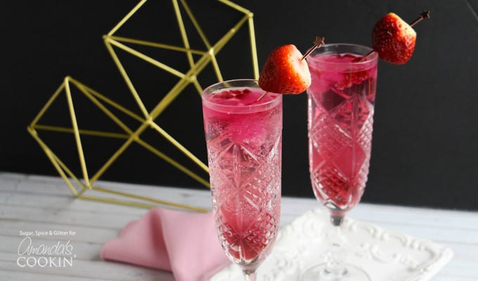 Cupid's cocktail with strawberry garnish