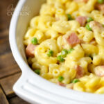 mac and cheese with ham and peas