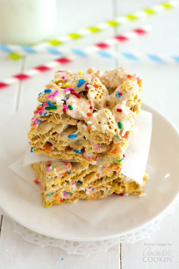 stack of marshmallow cereal treat bars
