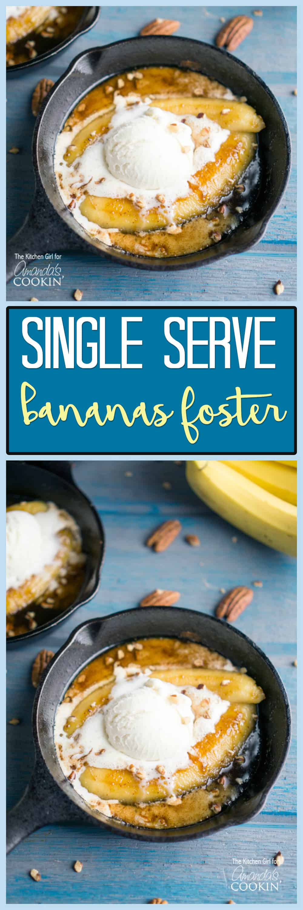 Photos of single serve bananas foster.