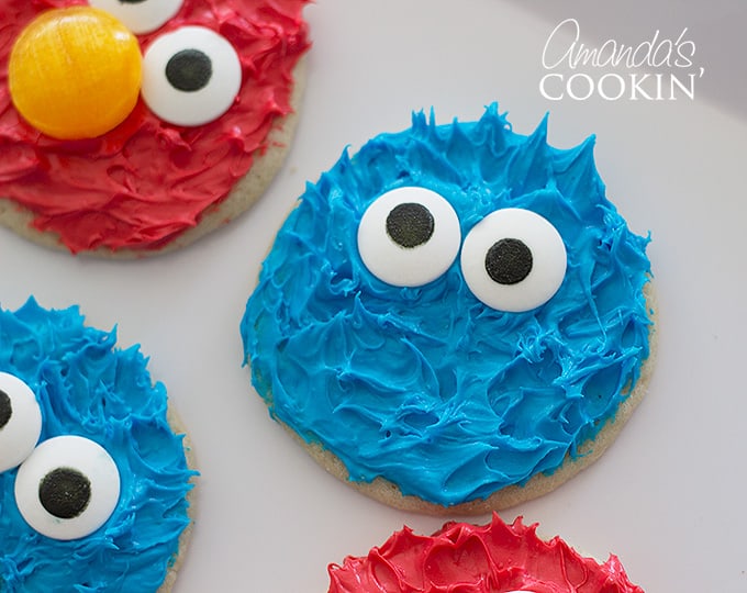 Cookie monster and elmo cookies