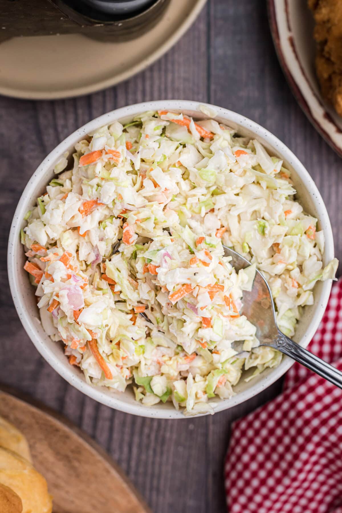 bowl of KFC coleslaw overhead