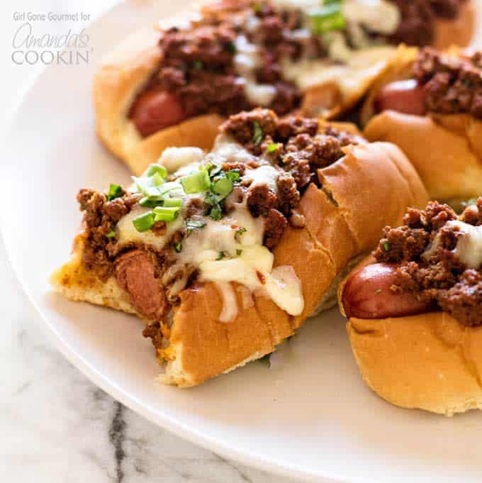 French Onion Hot Dogs - Girl Gone Gourmet