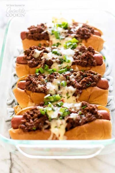 Oven Chili Dogs: a year-round dinner recipe that knows no season!