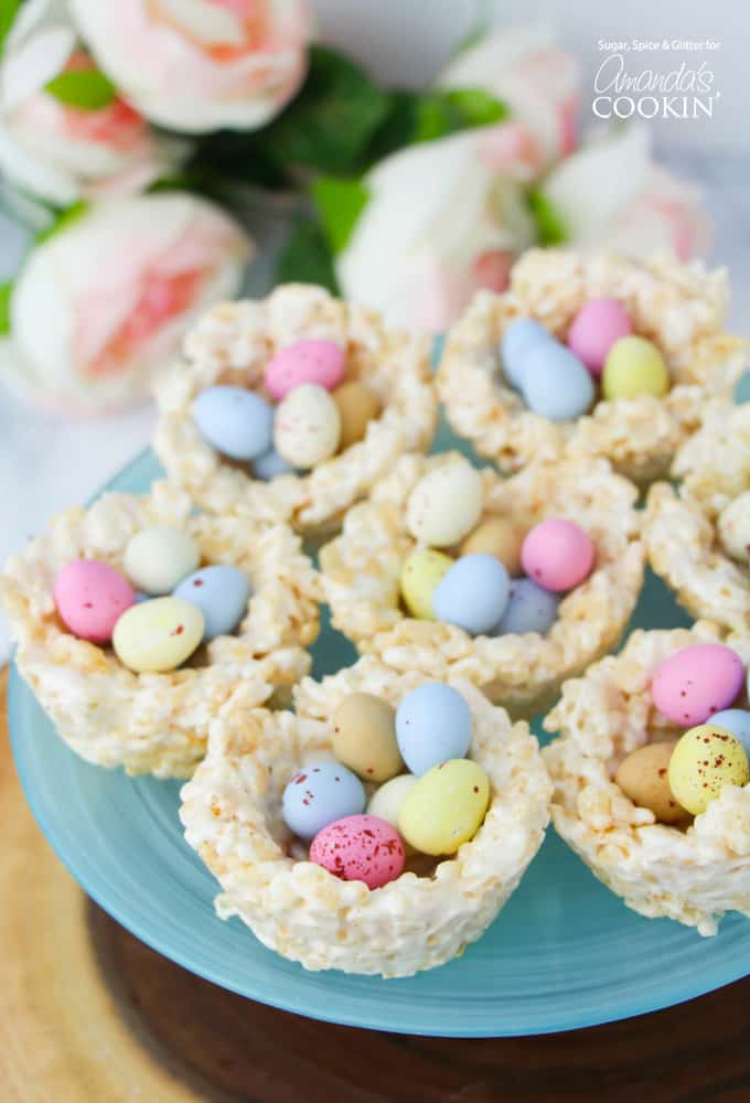 Rice Krispie Nests with easter candies