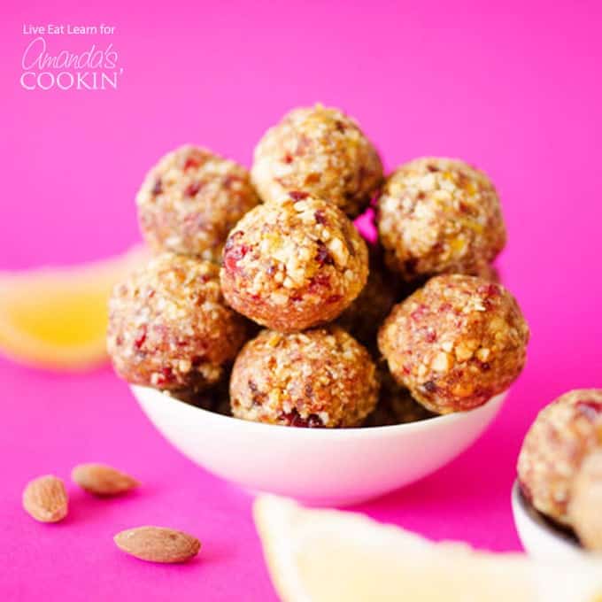 Cranberry breakfast bites in bowl