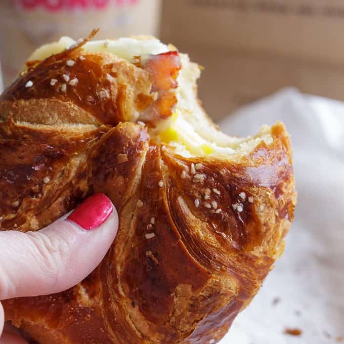Pretzel croissant Breakfast Sandwich from Dunkin' Donuts