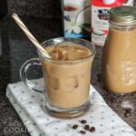 glass mug of iced coffee