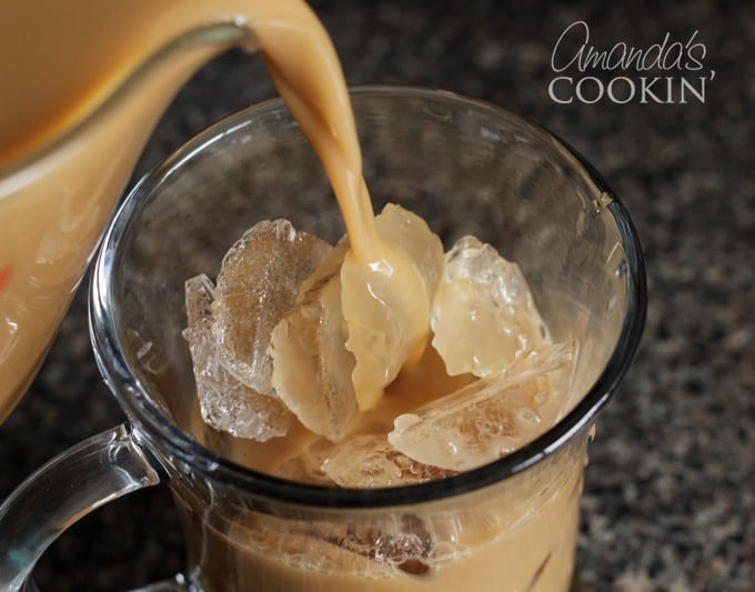 Pour your iced coffee over ice