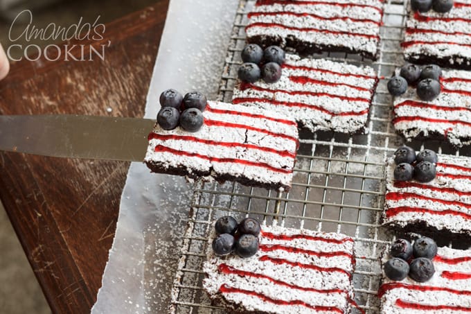 Holding up an American Flag Brownie