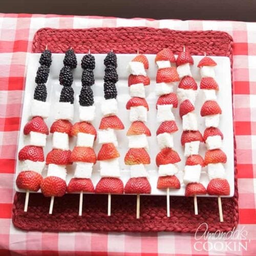 How to make American Flag Fruit Kabobs