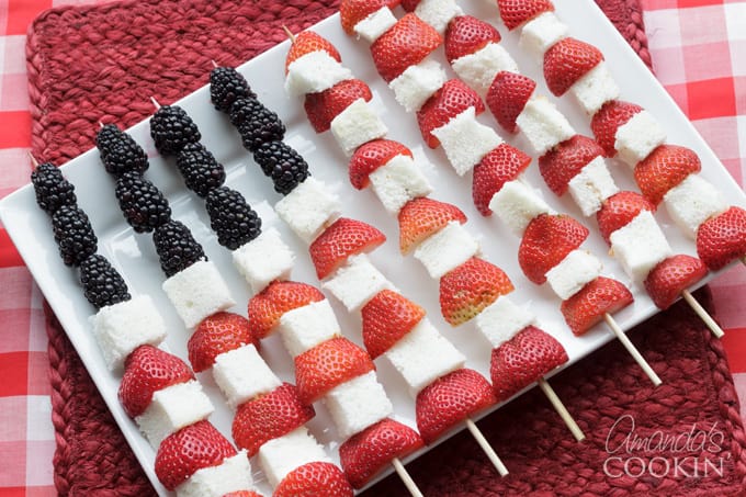 Fourth of July American Flag Fruit Kabobs