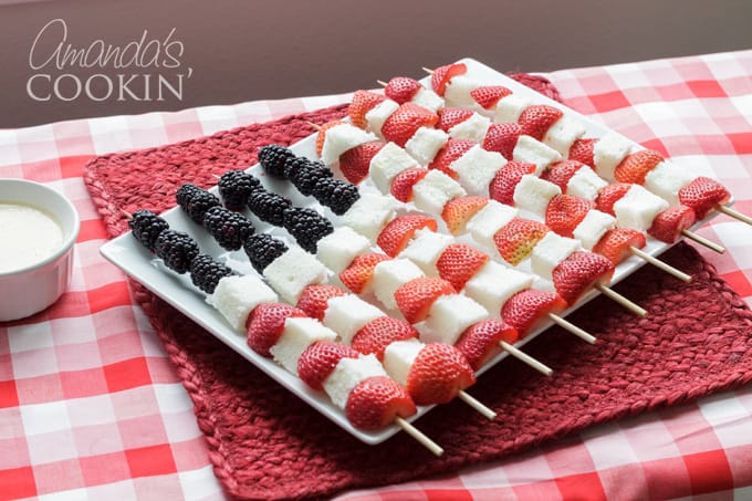 fruit kabobs that look like the American flag