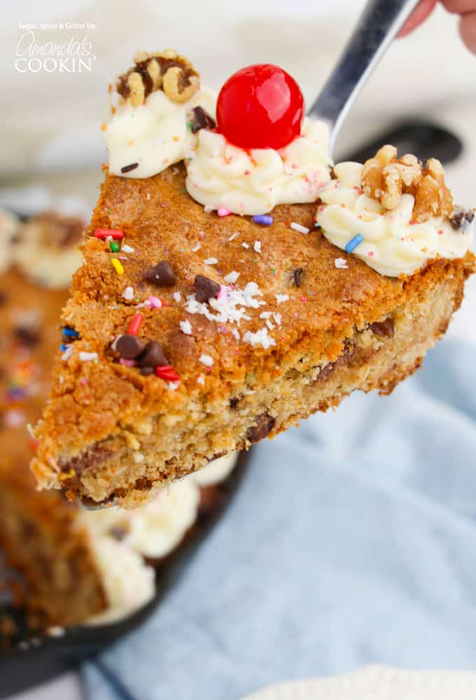 Birthday Chocolate Chip Cookie Skillet 