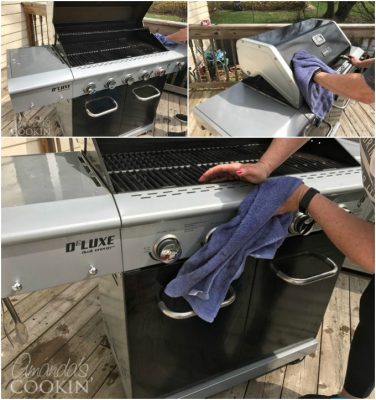 Wipe down all outside surfaces with a towel.