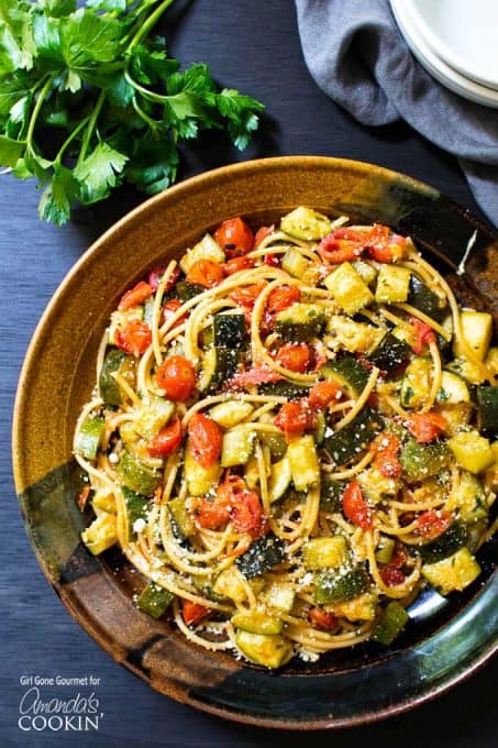 Zucchini Tomato Pasta - Amanda's Cookin' - Pasta