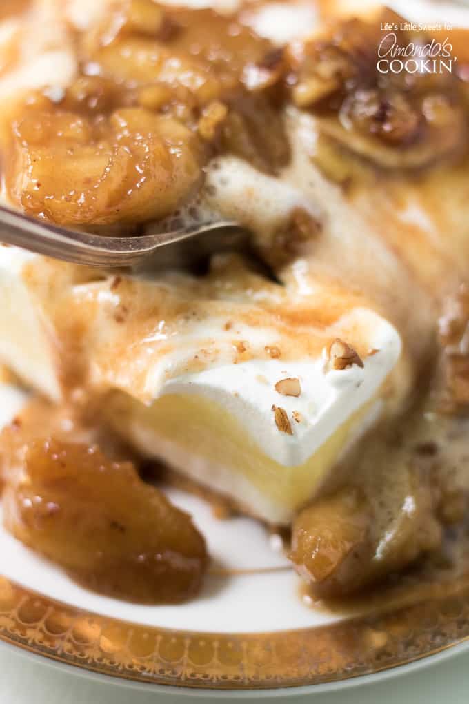  caramel sauce atop banana cream lush