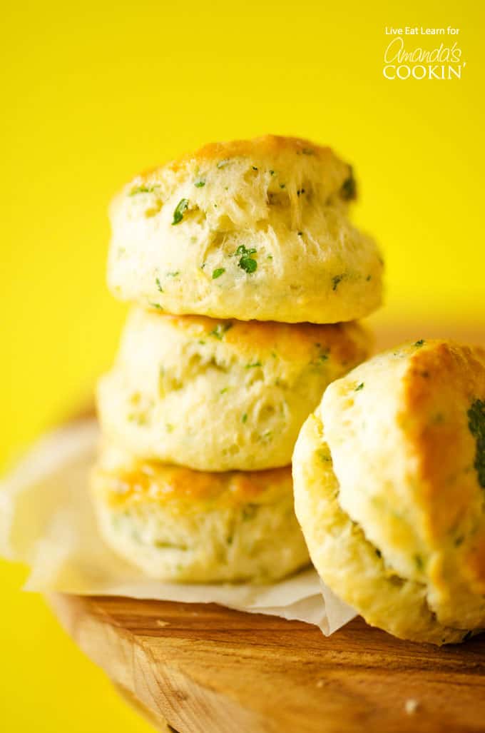 Buttermilk biscuits stacked