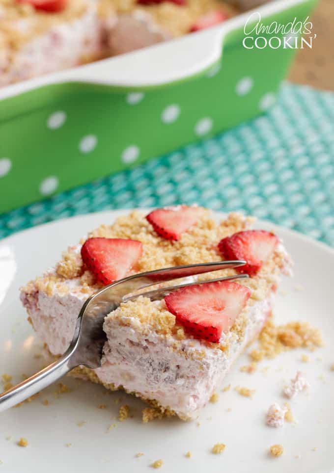 Strawberry Dream Dessert: no bake strawberry cream cheese dessert