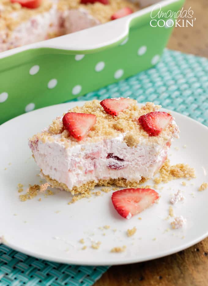 Strawberry Dream Dessert with strawberry garnish